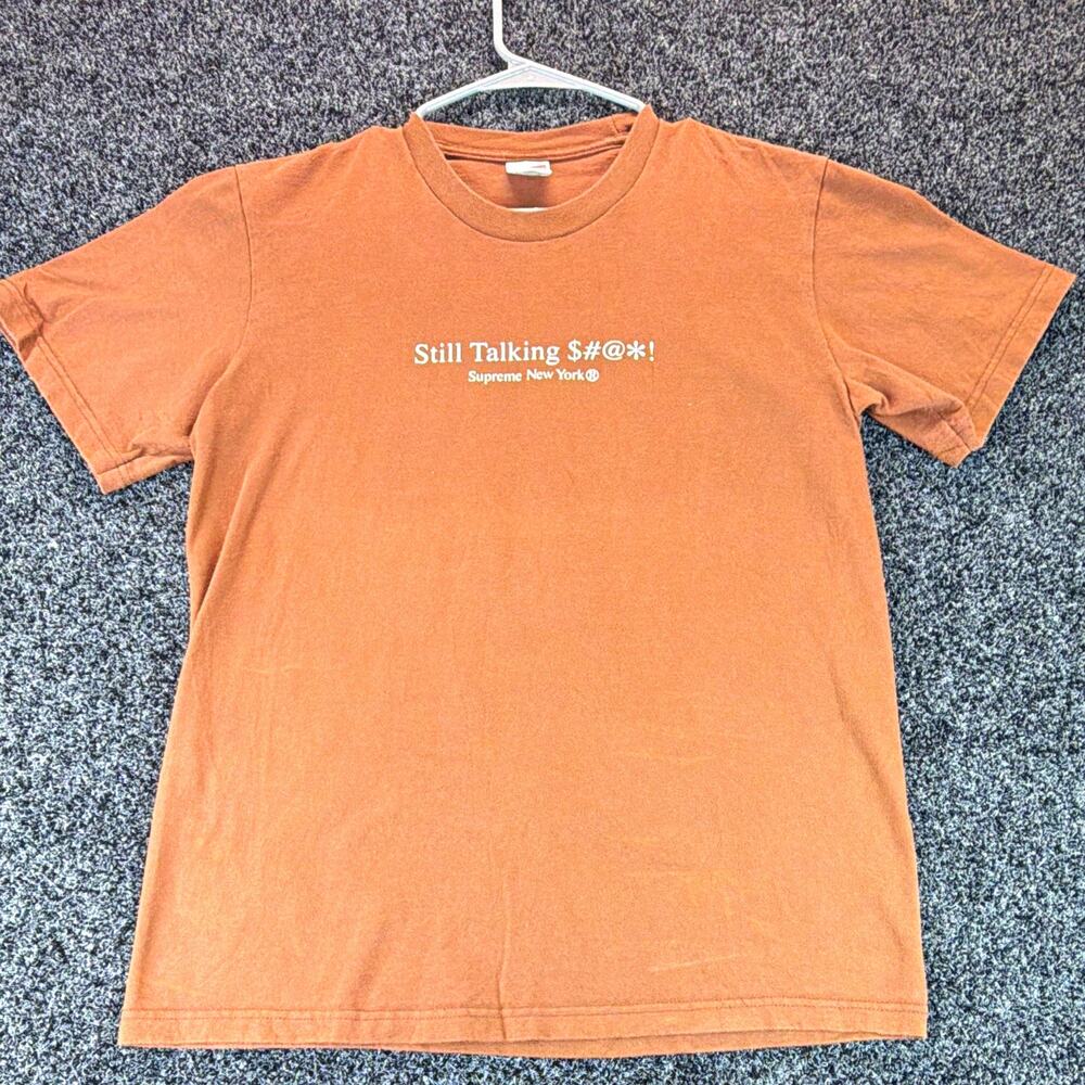 Supreme Platinum Recordings Graphic Men's Brown Crew Neck Tee Short Sleeve S